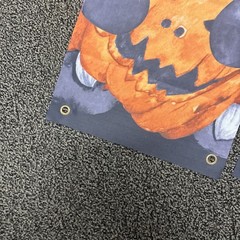 2 Halloween Gnome & Pumpkin Banners 11.75×72