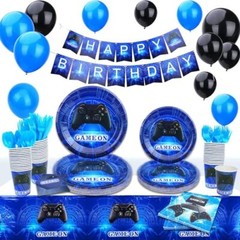 Video Game Party Decorations,Video Game Party Supplies Includes Banner, Plate…