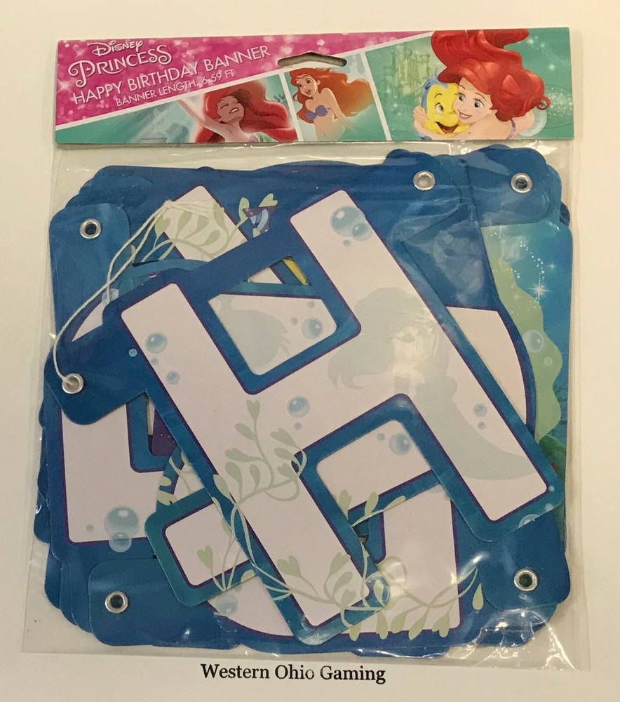 Disney Princess 6.59′ Happy Birthday Banner NEW Party Supplies Decoration