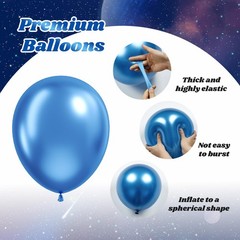 60pcs 12inch Space Balloons, Black Metallic Blue Purple Silver Balloons for B…