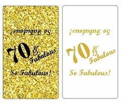 70 & Fabulous Miniatures Candy Bar Wrapper, (Set of 60) Mini Candy Bar Stickers