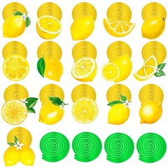 20 PCS Lemon Hanging Swirls Decorations Citrus Ceiling Summer Fruit Party
