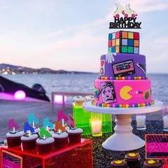 7Pcs Roller Skate Disco Cake Toppers Sets Roller Skate Vintage Happy Birthday
