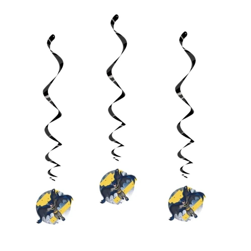 Batman Hanging Swirl Decorations Party Decor For Superhero Birthday 26 Pack
