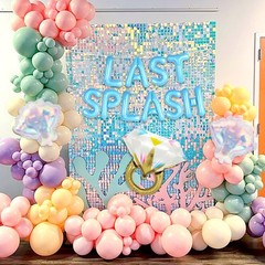 Last Splash Banner Balloons Blue White Coastal Bachelorette Decorations Brida…