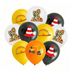 Yellow Black White Construction Themerd Birthday Party Decorations – 3 Orange
