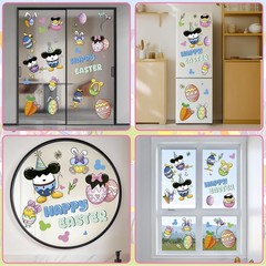 Easter Window Clings for Glass Decorations – 60 Pcs Double-Sided Happy Easter St