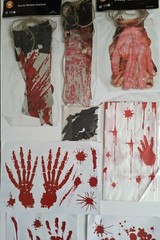 Halloween Party Decorations Set Horror Gore Blood Banners Knives Bats Creepy