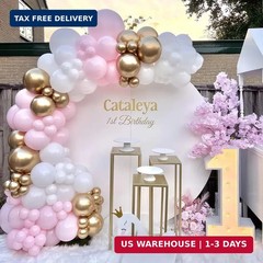 First Communion Pink Balloon Garland Arch Kit, Girl Baptism Christening Party De