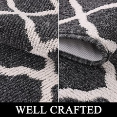 SHACOS Washable Runner Rug 2×6 ft Non Slip Entryway Kitchen 2′ x 6′, Black
