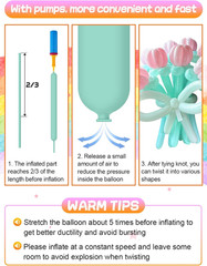 100 Pcs 260Q Balloons Kit with Pump – Kids Premium Latex Twisting Long Balloons