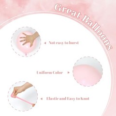 60pcs Light Pink Balloons with Clear Pastel Pink and White Pearl Pink White