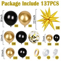 Black Gold Balloon Arch Kit for 2026 Graduation & Parties