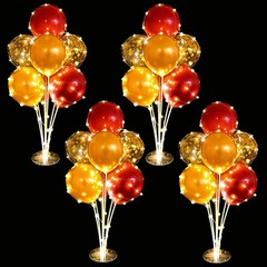 4 Set Table Balloon Holder Stand Kit Red with String Light Centerpieces Decor…