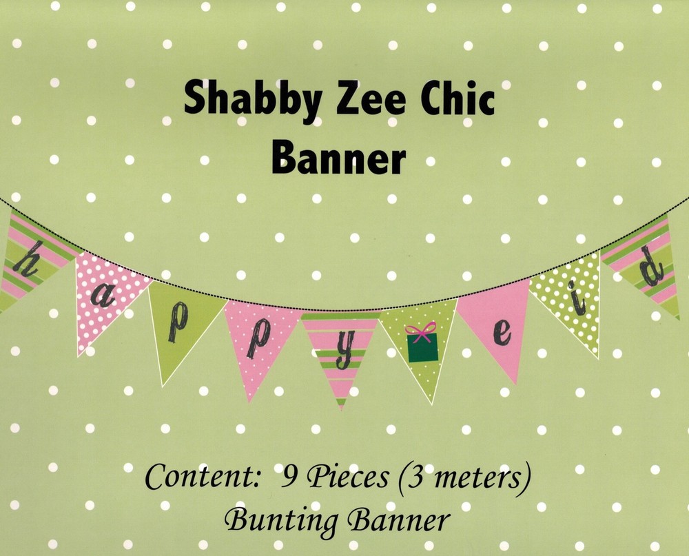 Bunting Happy Eid Banner Shabby Zee Chic Islamic Muslim Holiday Decoration
