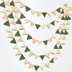 Blue Party Decorations Felt Hanging Triangle Mini Bunting Pennant Banner Flag fo