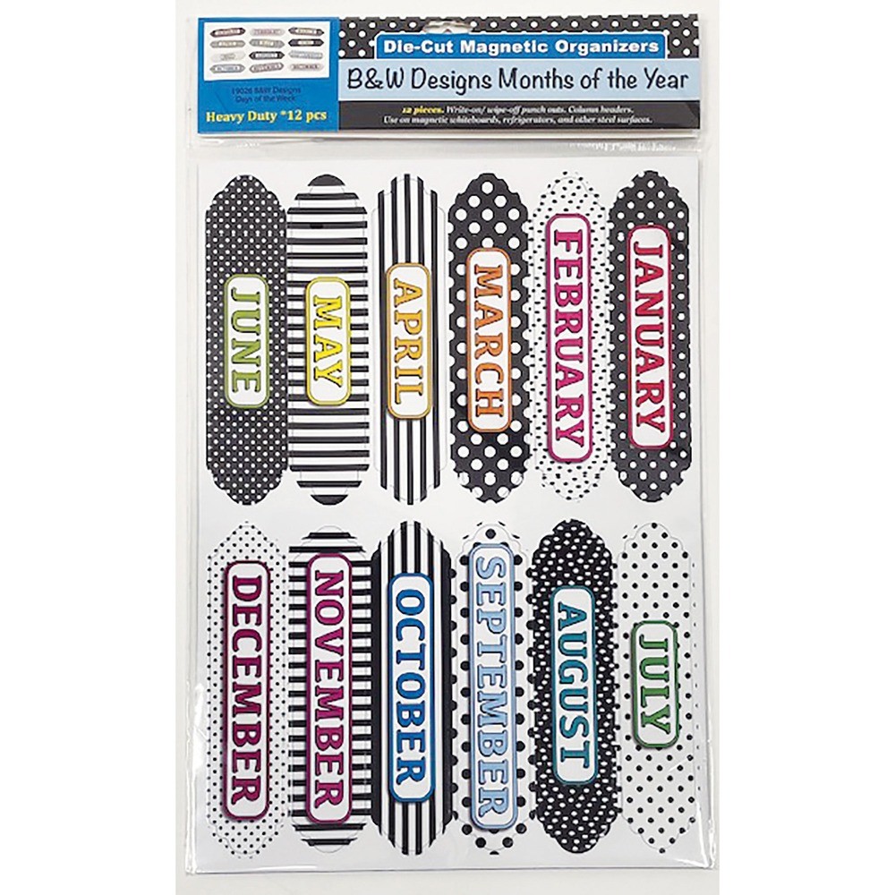 Ashley Magnetic Chalkboard Calendar Months – 12 – Write on/Wipe off – 1 Each –