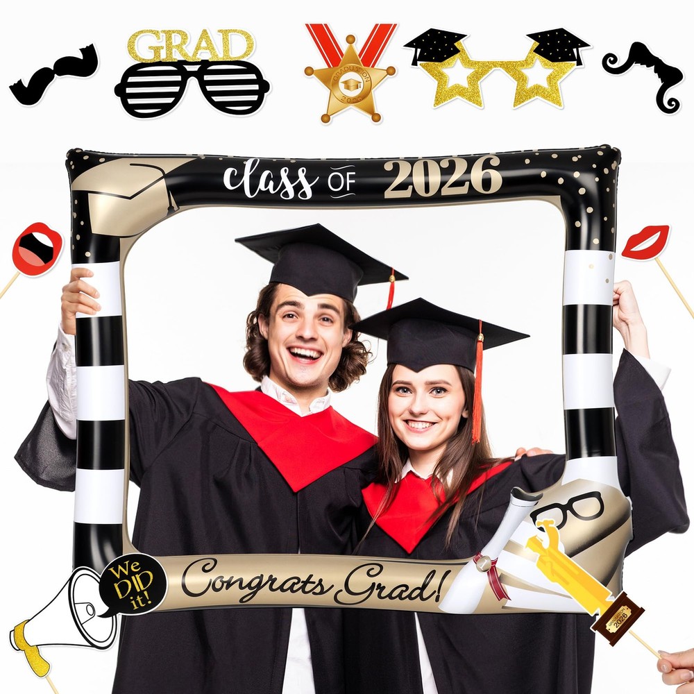 Class of 2026 Graduation Photo Booth Props Set, Inflatable Photo Booth Frame …