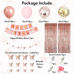 21st Birthday Decorations for Her – Rose Gold Party Supplies for Women Girls,…