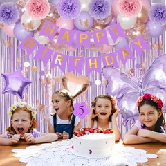 Purple Pink Birthday Party Decorations, Butterfly Confetti Rose Gold Lavender…