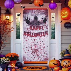 Halloween Handprint Door Windoor Cover for Halloween Eve Background Party Wall