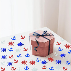 Confetti Glitter Table Decorations 1.5oz Red Blue White Anchor Rudder Party Mix