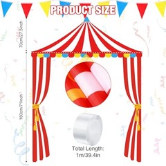 4 Pcs Carnival Circus Party Decorations Circus Banner Tent Awning Cute Style