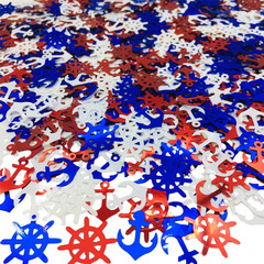 Confetti Glitter Table Decorations 1.5oz Red Blue White Anchor Rudder Party Mix