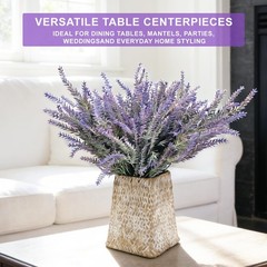20 Bundles Artificial Lavender Flowers for Outdoors, UV Resistant Fake Plants…