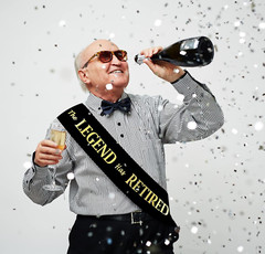 The Legend Has Retired Sash – Black & Gold Foil Retirement Party Sash with Pin