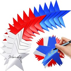 Lightweight 80 Star Cutouts – Red, Blue, Silver for Festive Decor & Crafts
