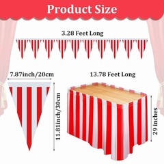 Carnival Theme Party Decorations, Carnival Table Skirts Red and White Striped Ta