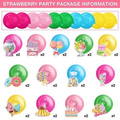 Sweet Candy Party Decorations Lollipop Donut Ice Cream Hanging Swirls 55 PCS