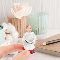 4pcs Resin Nun Statues Chanting Figurine Adorn for Micro Landscape Garden Dec…