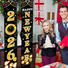 XtraLarge 2026 Happy New Year Banner – 72×12 Inch | Black and Gold Happy New …
