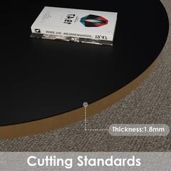 Zinkooat Round Table Pad,1.8mm Thick,Dia.36 Inch,Round Leather Table Cover,Round