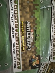 Brand New Mojang Minecraft Birthday Banner Party 7.82 Ft Lot of 4
