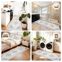 Hallway Washable Runner Rug 2’x6′ Vintage Soft Farmhouse Entryway Kitchen Run…