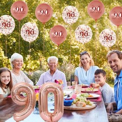 90th Birthday Party Decorations for Women, Rose Gold Gold, Pink