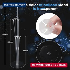Voircoloria 4 Sets Balloon Stand Kits, Balloon Sticks Holder with Base for Table