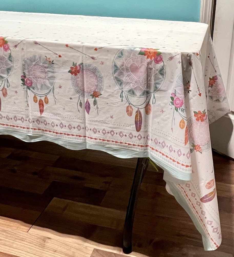 Free Spirit BOHO Dreamcatcher Party Supplies 54” X 96” Tablecloth