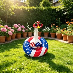 1Set Striped Bikini Stylish Patriotic Porch Goose Outfits Unique Creative Yard