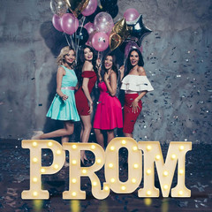 4-Piece Illuminated PROM Letters Kit for Graduation Decorations, Class of 2026