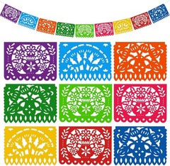 Vibrant Papel Picado Banner – 18 Ft Mexican Fiesta Decoration for All Occasions