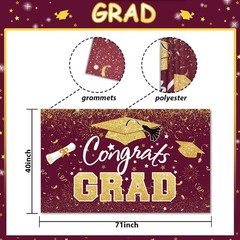 Graduation Party Decorations – Maroon Gold Congrats Grad Class of