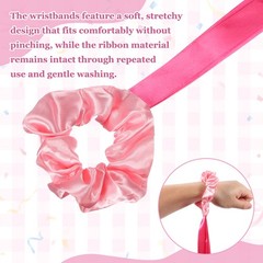 Rainbow Dance Ribbons, Wrist Streamers 20″ & 12 Pcs & Rose Pink