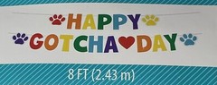 2-Pack HAPPY GOTCHA DAY Banner for Pet Dog Cat Adoption Party Celebration 8ft