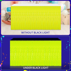 6Pack Neon Tinsel Fringe Table Skirts, 31.5″X118″ for Parties and Events