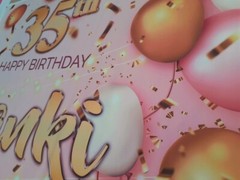 Personalised Happy Birthday Rose Gold Backdrop Background Balloon Party poster