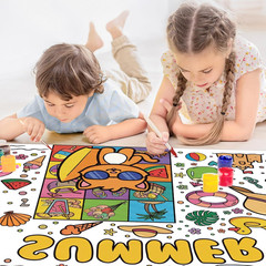 Summer Giant Coloring Poster/Tablecloth – Summer Toys | 30 X 72 Inches Jumbo Col